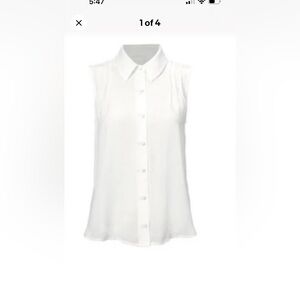 CAbi White Poetry Sleeveless Blouse #4556 large GUC